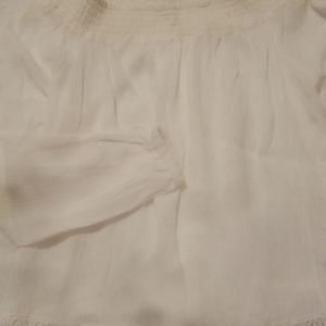 White shoulder blouse